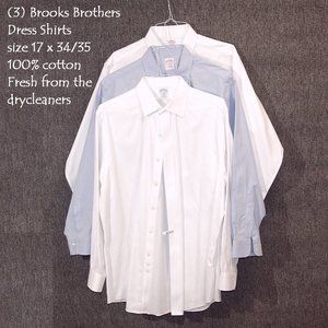 Three (3) Brooks Brothers Shirts 17 x 34/35